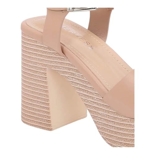 Women Open Toe Platform Block Heel Sandals With Ankle Strap3