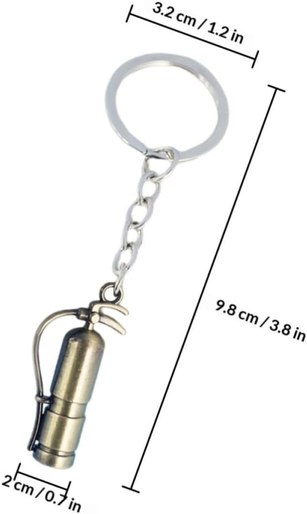2pcs Firefighter Key Chain Extinguisher Pendant Decorative Zinc Alloy image 2
