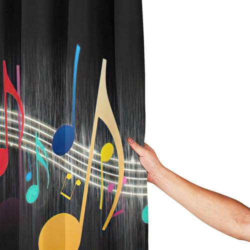 Rideau de douche polyester notes de musique 183x183 cm coloré - 5