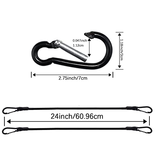 Sdtc Tech 24 Inch Bungee Cord With Carabiner Hook | 4 Pack Superior Latex Heavy Duty Straps Strong Elastic Rope Locks Onto Anchor Points Of Luggage Rack/Cargo/Camping/Rv/Hand Carts Etc. #TOP1