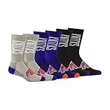 Ultra Game Men's NBA Official Athletic Cushioned Vertical Attack Team Crew Socks - 3 Pack, New York Knicks, Assorted, M6-12
