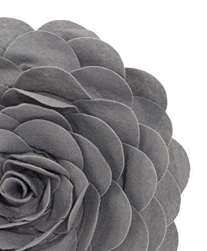 Fennco Styles Eva's Flower Garden Decorative Throw Pillow 13" Round - Slate Floral Accent Pillow For Home, Couch, Bed, Living Room, Holiday And Office Décor #TOP4