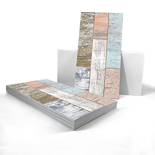 Alwayspon Vinyl-Bodenfliesenaufkleber, rutschfeste selbstklebende Rückseite, Fliesenaufkleber für Küche, Badezimmer, selbstklebend, abziehen und aufkleben, PVC DIY, rustikales Holz, 30x15cm, 24 Stück