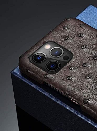 Coque iPhone 13 Pro autruche bleue luxe KANUZ élégante