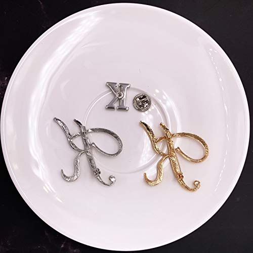 Xgala 3 Pcs Letters K Plated Metal Clear Crystal Lapel Pin Brooches Collar #TOP3