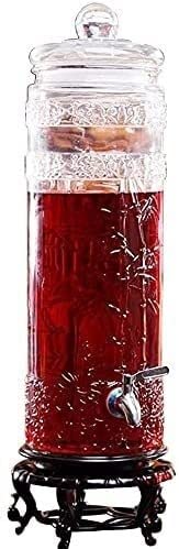 asdchZen Beer Dispenser, Beer Keg Glass Beverage Drink Dispenser With Leak-Free Spigot And Glass Lid,5L/7.5L/10L Wine Cabinets,One Color-10L