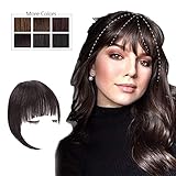 HMD Bangs Hair Clip in Bangs Human Hair Bangs Hairpieces for Women Clip on Bangs Fringe Neat Faker...