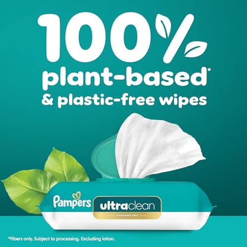 Pampers Ultraclean Baby Wipes (Previously 'Free & Gentle'), 99% Water, Hypoallergenic, Unscented, 100% Plant Based, Plastic-Free, 936 Wipes Total (12X Flip-Top Packs) — view 8
