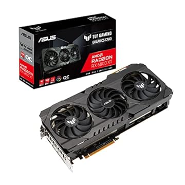 ASUS Placa gráfica TUF Gaming AMD Radeon RX 6800 XT OC Edition (PCIe 4.0, 16GB GDDR6, HDMI 2.1, DisplayPort 1.4a, rolamentos duplos de ventoinha, cobertura totalmente de alumínio, moldura reforçada, GPU Tweak II)
