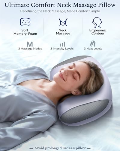 JZBRAIN 3-in-1 Neck Massager Pillow with Heat, Rolling Shiatsu — view 2