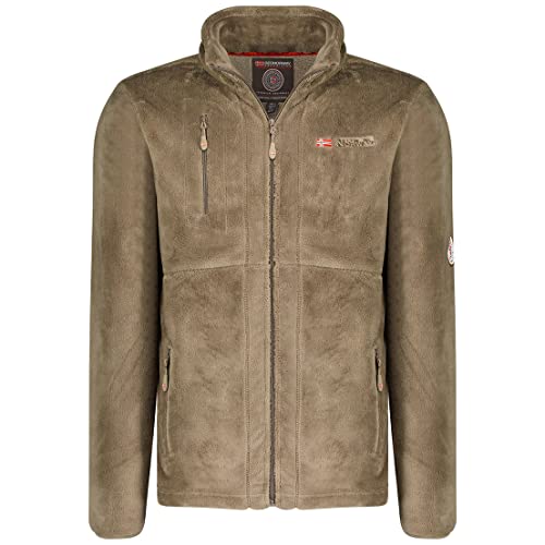 Preisvergleich Produktbild Geographical Norway Upload Men - Fleecejacke Herren Warm Dicker Reißverschluss - Sweatshirtjacke Winter Warm Herren Weich - Sweatshirt Weiches Futter Lange Ärmel (Taupe XL)