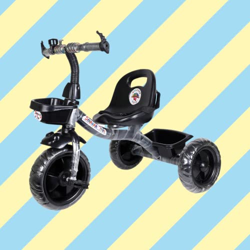 Image of Maanit Kids Tricycle with Rear & Front Basket | Comfortable Cushioned Seat with Safety Belt | Baby Trike for Boys & Girls Ages 2 to 4 Years | Sturdy & Safe Tricycle