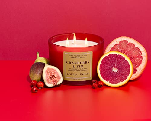 Holiday Candles | Christmas Candles | Cranberry & Fig Candle | Luxury Soy & Beeswax Candles For Home | 16 Oz. Large Jar Candle | Fall Candles #TOP5