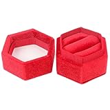 PATKAW Caja Diseño y Protección de Tela Aterciopelada para Anillos para Anillos de Boda Hexagonal Adecuado para Obsequio en Bodas y Compromisos Bodas Compromisos