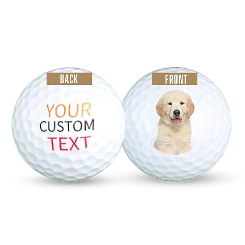 Personalized Golf Balls - Custom Logo or Photo Golf Ball, Fun Gift for Golfers, Guys, New Dads, Brothers, Groomsmen, Retirement