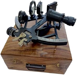 Generisch Tamaya 1712 - Sextante de aluminio (22,8 cm, con caja de madera), color negro
