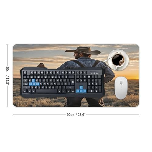 Sous-main de bureau pour clavier d'ordinateur portable style Cowboy West - 2