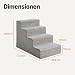 Amazon Basics Hundetreppe, Höhe 36,5cm, 4-Stufige Hundetreppe für Hohe Schlafcouch und Hohes Sofa, Haustiertreppe mit Rutschfester Unterseite für Haushunde und Hauskatzen, Grau