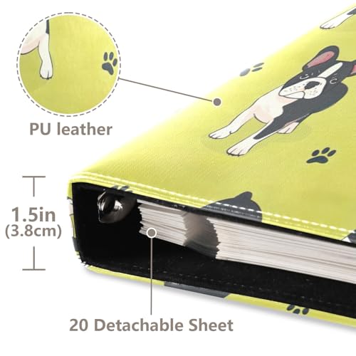 Álbum de Fotos DIY Adhesivo Scrapbook Álbum Lindo Bulldog 3 Anillos Encuadernadores Álbum de Fotos 40 Páginas 8x10 para Memorias miniatura 4