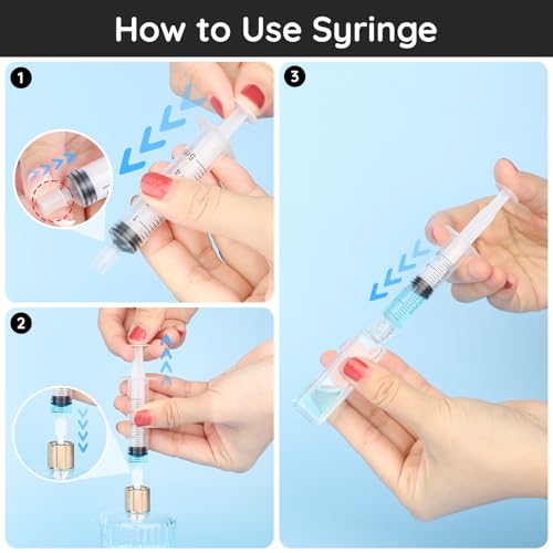 Segbeauty Outil de Transfert de Distributeur Parfum, Entonnoir en Métal pour Remplissage, Pipette en Plastique, Pompe de Recharge de Parfum, Seringue de Remplissage 5ml – vue 3