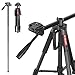 Treppiede Fotocamera, ULANZI VT-01 Treppiede Alluminio, 58cm-180cm, Monopiede con testa sfera panoramica a 360°, Piastra sgancio rapido1/4", Treppiede Livella Laser per piccole fotocamera, Livella