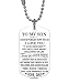To My Son Just Do Your Best Love Dad Daddy Father Dog Tag Military Air Force Navy Coast Guard Necklace Ball Chain Gift for Best Son Birthday Graduation Stainless Steel