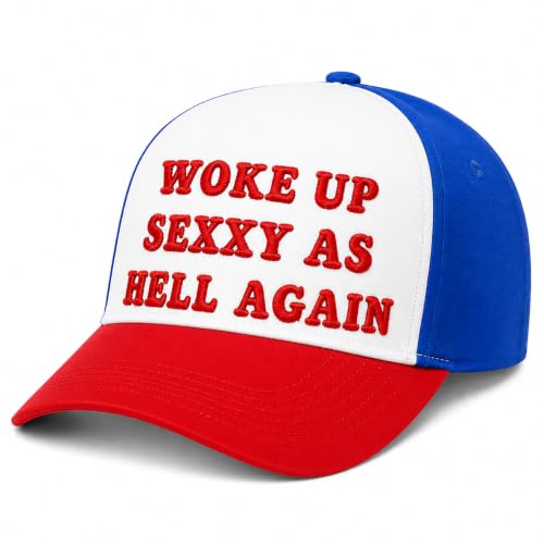 Vintage Funny Trucker Hat for Women-Woke Up Sexy As Hell Again Hat