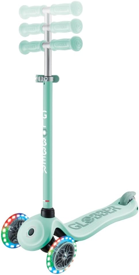 Globber - GOUP Sporty Lights - 3-wheel scalable scooter with seat, for children aged 15 months to 6 years