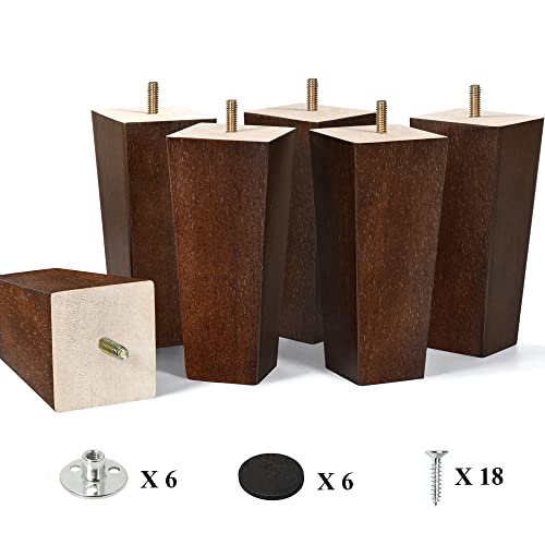 Aoryvic 6 Inch Furniture Legs Set Of 6 Couch Legs Mid-Century Modern Replacement Sofa Legs For Sectional, Dresser, Recliner, Nightstand #TOP1
