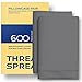 Thread Spread 100% Egyptian Cotton Collection - 600 Thread Count PILLOW CASE PAIR with 4inch HEM - STONE GRAY