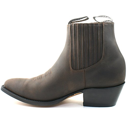 Grinders Men's Maverick Brown Genuine Leather Ankle Boot Western Cowboy Boots2