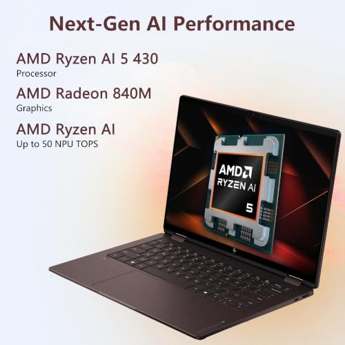 Image of Delca Customized Laptop Made with HP OmniBook X Flip 2-in-1 AI Laptop | 14 inch WUXGA OLED Touch | AMD 4-core Ryzen AI 5 430 (Up to 50 NPU Tops) | 16GB DDR5 512GB /1TB /2TB SSD | Backlit WiFi 7 USB4 Win11