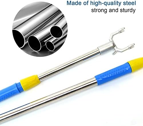 Closet Hook Pole, the Newly Upgraded 1.64 Meters (64.5in) Closet Hook, Telescopic Clothes Hook Steel Clothes Pole, Suitable for Wardrobe, Clothes Line, Hanger, Hanger Pole (random Color)