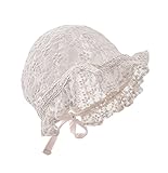 Visyaa Baby Mädchen Sonnenhut Sommermütze Taufe Fotografie Requisiten Atmungsaktiver Baumwolle Fischerhut Strand Mützen für 0-12 Monate