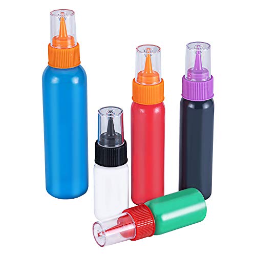 Chmachi Squeeze Writer Bottles Set-16 Squeeze Cookie Icing Bottles, 1 Cleaning Brush & 1 Funnel, Applicator Bottles-8 Each (1 And 2 Ounce) For Food Coloring Cookie Decorating #TOP5