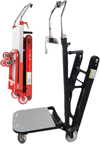 Carretilla Elevadora Eléctrica para Subir Escaleras - Carro De Mano, Carro De Plataforma De Servicio Pesado, Motor Sin Escobillas De 250 W, Capacidad De Carga De 300 Kg, Tiempo De Uso, Black