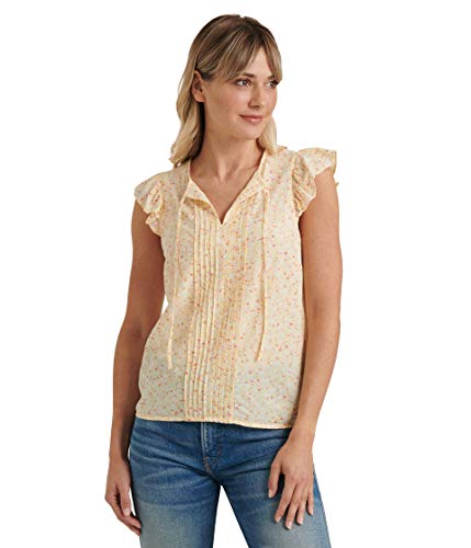 Lucky Brand Poète à manches volantes blouse fluide anti-froissement femme
