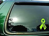 Survivor Ribbon Lime Green Lymphoma Cancer - Die Cut Vinyl Window Decal/sticker for Car or Truck...