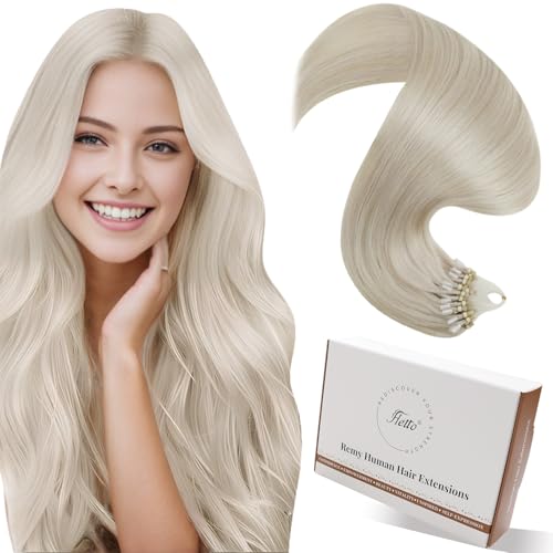 Hetto Microlink Hair Extensions Human Hair Blonde Micro Bead Hair Extensions Real Human Hair