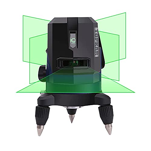 Topkar Green Beam Self-Leveling Laser Level Horizontal Vertical Cross-Line with 360°Rotating Base for Construction Hanging Framing Wall Ceiling Tile Picture