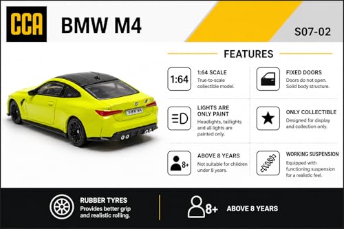 Image of CCA BMW M4 Die-Cast Collectible Toy Car, 1:64 Scale (Green)