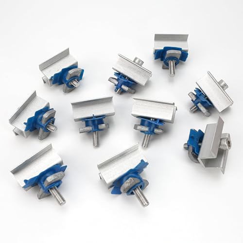 10 Pcs Solar Panel Mounting Bracket Clamps, Adjustable Wide Photovoltaic Support Mid for Secure Solar Panel System pv, Aluminum Roof Mount Kit Hardware with Nut Bolt Fit for Standard Unistrut