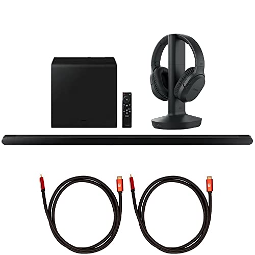 Image of Samsung HW-S800B 3.2.1ch Soundbar with Wireless Dolby Atmos DTS:X, Black (2022) HW-S800B /ZA Bundle with Sony RF400 Wireless Home Theater Headphones and 2 Deco Gear HDMI Cables