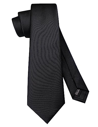 JEMYGINS Cravatta Monocolore da Uomo con Una Vasta Gamma di Colori - 7 cm,nero