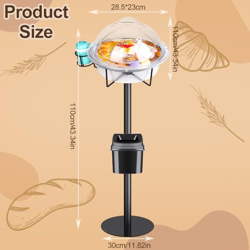 Helivivfy Sample Stand Black Metal Demo Stand, Food Sample Display Stands, Food Tasting Stand with Toothpick Box and Rubbish Bin for Supermarkets, Bakeries and Other Food Shops by Helivivfy - Image 6