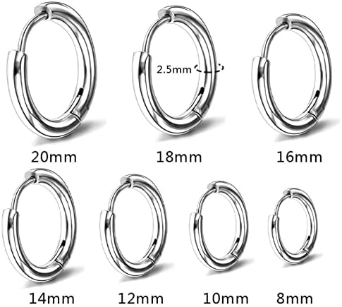 Beydodo Orecchini Huggie Uomo In Acciaio Inox Con Zirconi Rettangolari – Cerchi Classici E Eleganti