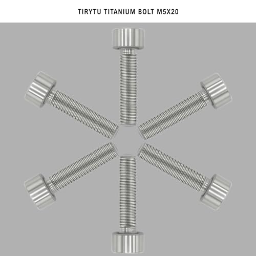 Image of Titanium Bolts M5x20, Nature Color, 6PC | Lightweight Hex Socket Screws, MTB /Road Bike /Motorcycle, Corrosion Resistant, Marine Grade Fasteners