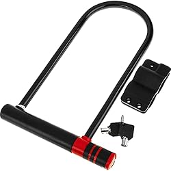 Btwin 300 Candado PrimeMatik - Candado antirrobo de Acero para Bicicleta y Motocicleta 190 x 300 mm en Forma de U con Llave