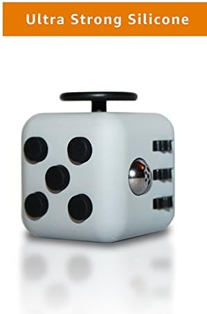 SoloTree Fidget Cube, Pro 6 Sides Stress Releaser Ball Anti-anxiety Depression Fidget Block Prime Focus Toy for Children, Students, Adults, Great for Work, Class, Home (White)