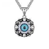 BDSHGRDH pendentifs pour Femmes， Conjunto de Collar y Pendientes de Acero Inoxidable con Ojo Turco Estilo gótico Punk, colección de joyería Retro Oscura for Motociclistas.(Evil Eye)